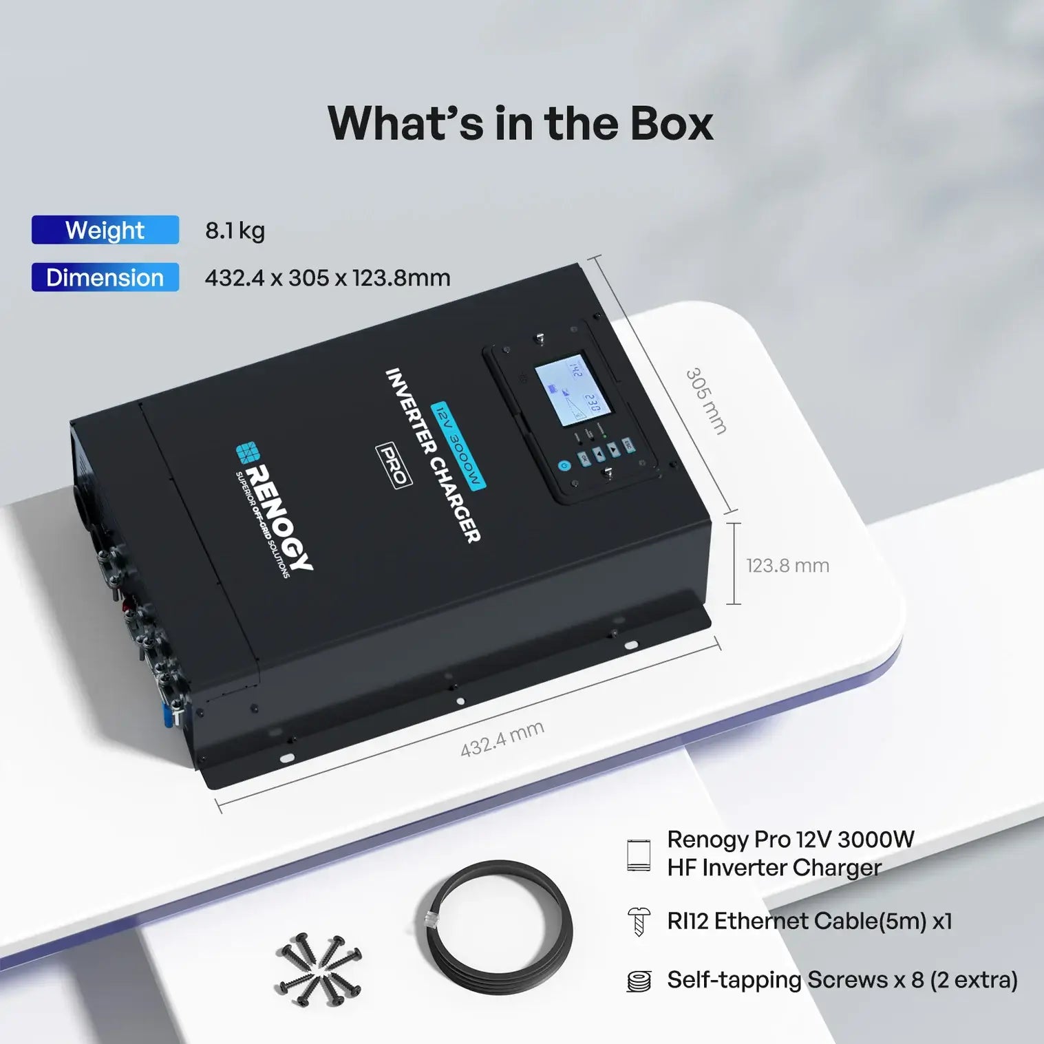 Renogy 12V 3000W HF Inverter Charger